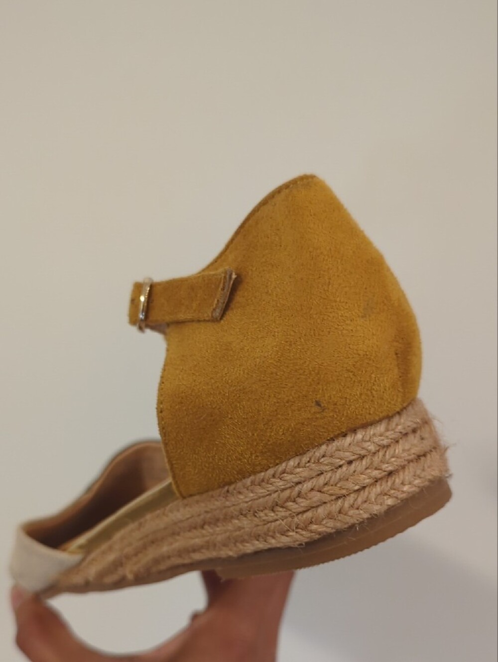 Modcloth Women’s Two-Tone Ankle Strap Pointed Flats — Green & Mustard - Picture 5 of 7